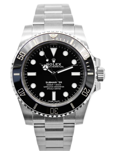 rolex submariner 114060 watch 40 mm steel strap black dial|Rolex without date.